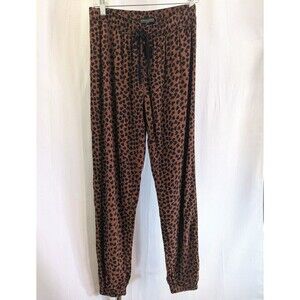 P.J. Salvage Cheetah Jogger Pants Rayon Elastic Waist Drawstring Animal (E12)